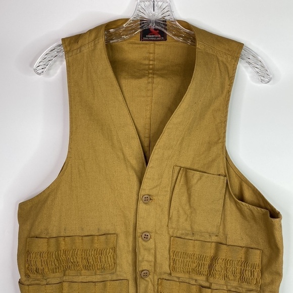 Vintage JC Higgens Sears Roebuck Brown Hunting Game Vest Small - Picture 2 of 9